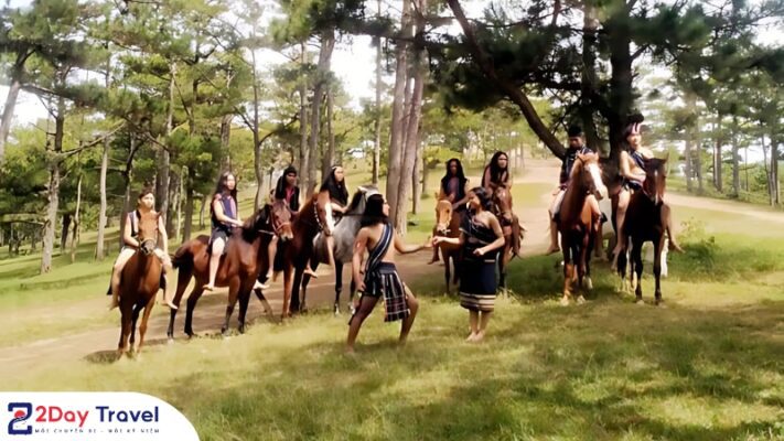XE NGỰA TRÊN ĐÀ LẠT - PHỐ NGÀN HOA 7 Ngựa cũng gắn liền với cuộc sống của dân tộc Cil trên cao nguyên Langbiang